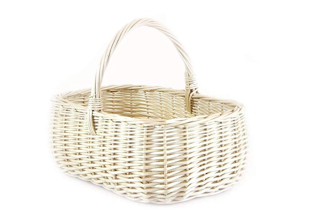 MyBer® Korb Weidenkorb Einkaufskorb Picknickkorb 33/23/13cm (27cm mit Henkel). Stabiler Tragekorb au