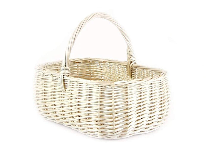 MyBer® Korb Weidenkorb Einkaufskorb Picknickkorb 33/23/13cm (27cm mit Henkel). Stabiler Tragekorb au