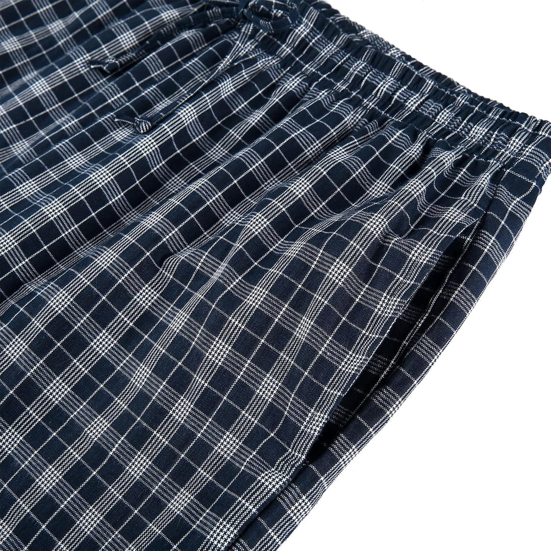 Schlafanzug Herren Kurz Pyjama 100% Baumwolle Kurzarm Nachtwäsche Nightwear Set mit Rundhals Design