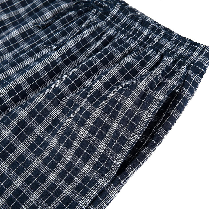Schlafanzug Herren Kurz Pyjama 100% Baumwolle Kurzarm Nachtwäsche Nightwear Set mit Rundhals Design