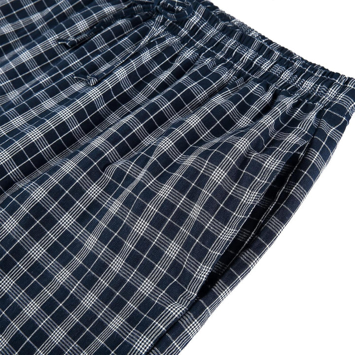 Schlafanzug Herren Kurz Pyjama 100% Baumwolle Kurzarm Nachtwäsche Nightwear Set mit Rundhals Design