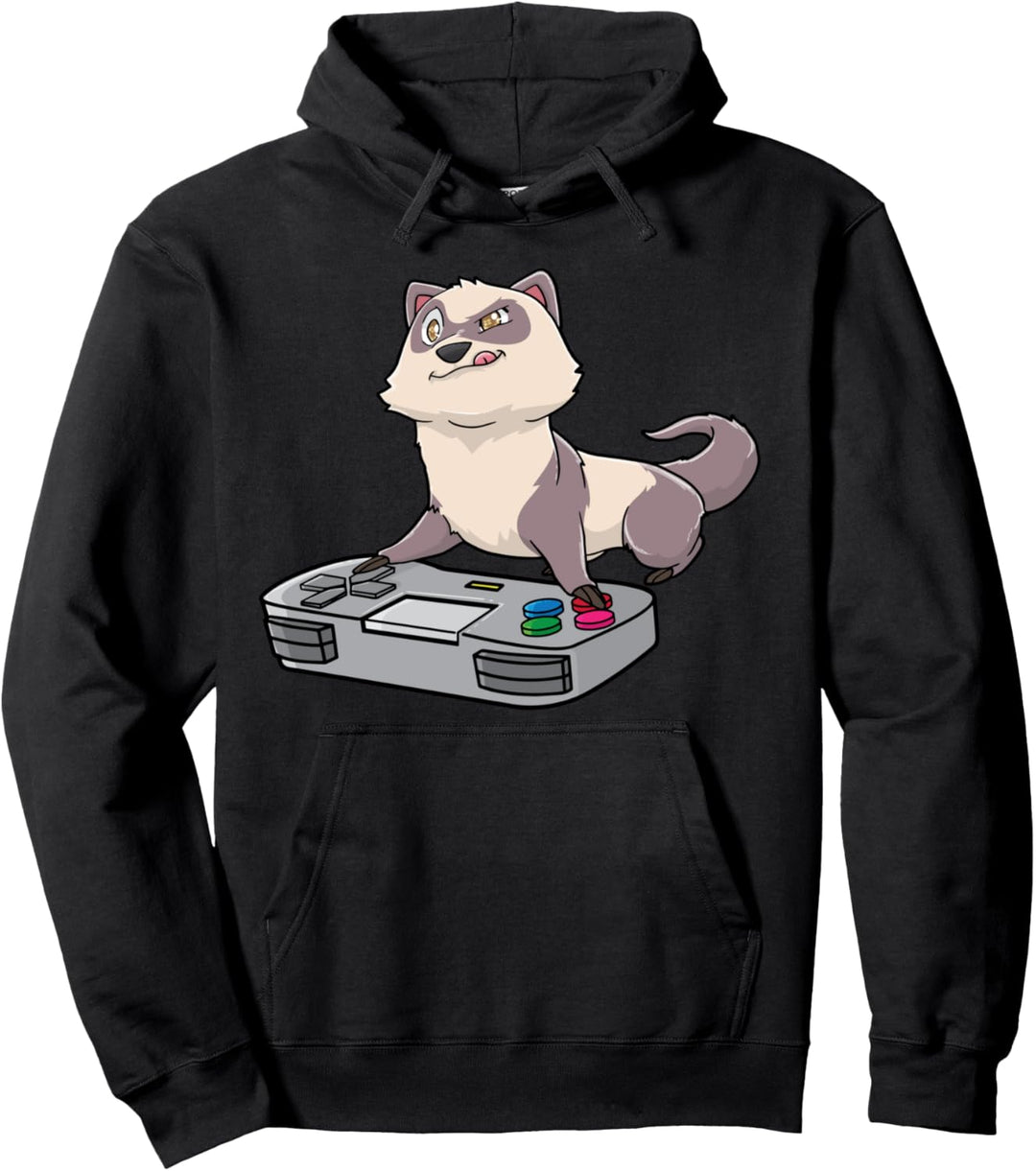 Frettchen Anime Gaming Gamer Kawaii Pullover Hoodie