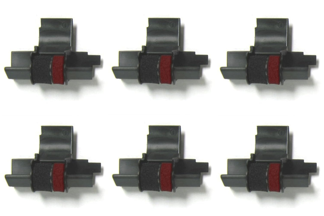 Getue (6 Pack) Sharp EL-1750V Sharp EL-1801V Calculator Ink Roller, Black and Red, Compatible, IR-40