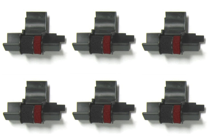 Getue (6 Pack) Sharp EL-1750V Sharp EL-1801V Calculator Ink Roller, Black and Red, Compatible, IR-40