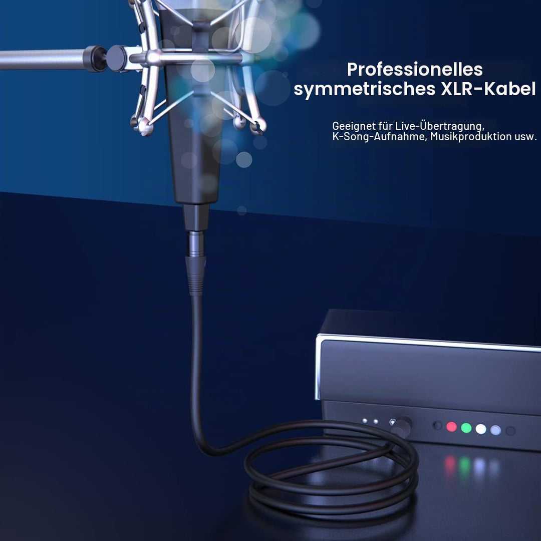 NUOSIYA XLR Kabel 20m 2Pack Symmetrisches Mikrofonkabel, XLR-Stecker auf Buchse, Verlängerungskabel