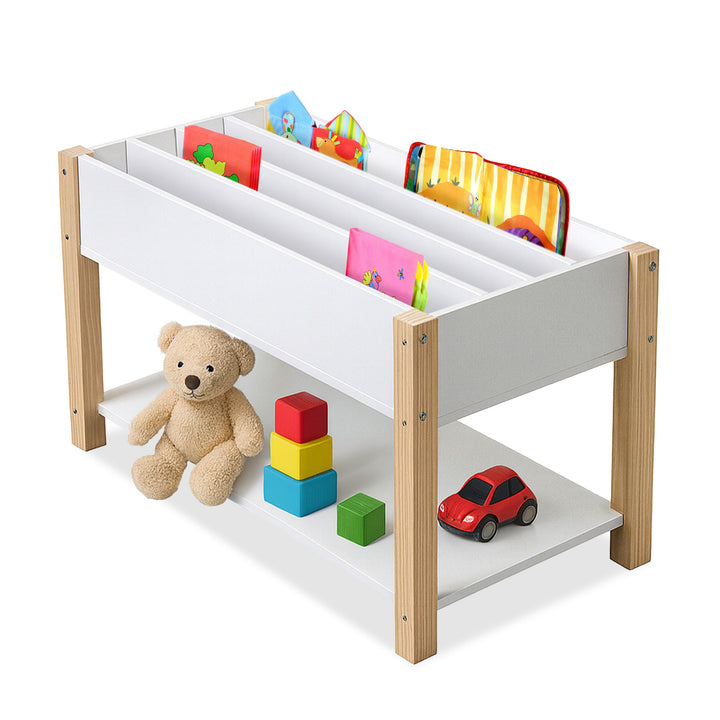Relaxdays Bücherregal Kinder, 4 Buchablagen, offenes Fach, Spielzeug & Bücher, Kinderregal HBT: 44x8