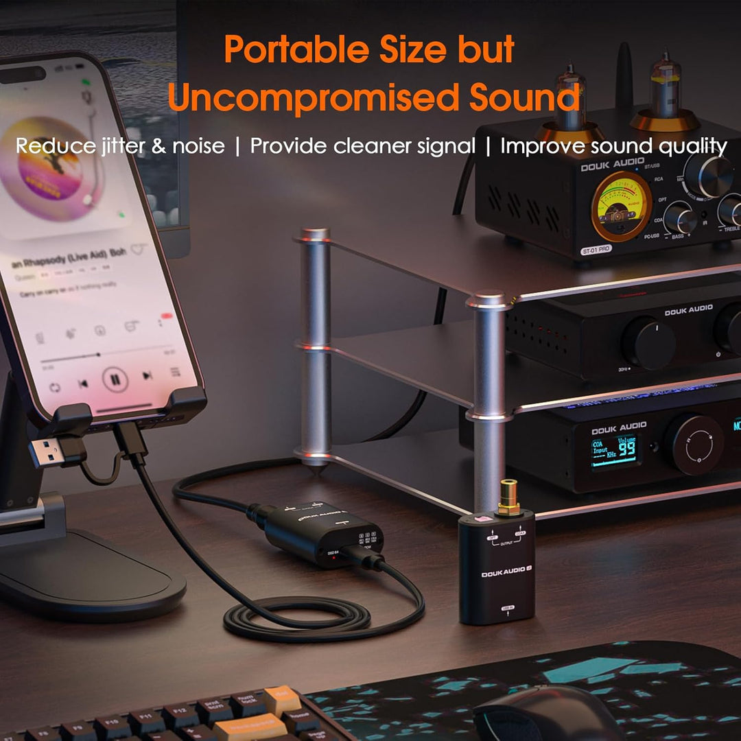 Douk Audio U2 USB Konverter XMOS XU208 Digitale Schnittstelle TOSLINK Koaxial DOP SPDIF Adapter DSD6