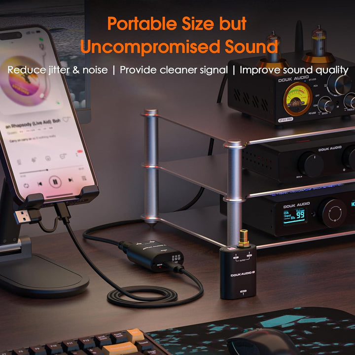 Douk Audio U2 USB Konverter XMOS XU208 Digitale Schnittstelle TOSLINK Koaxial DOP SPDIF Adapter DSD6