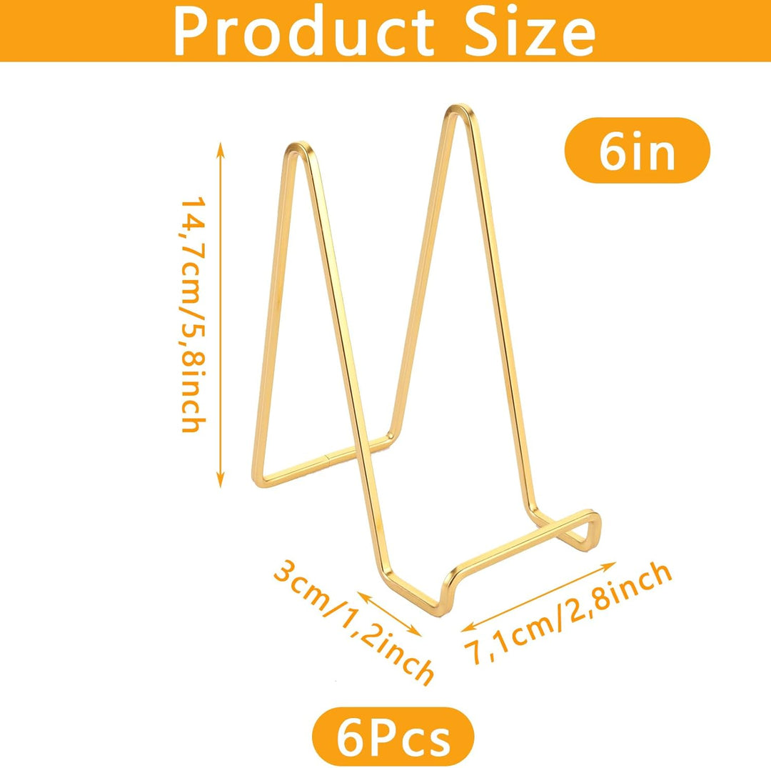 6 Stück Tellerständer Metall, 14 cm Staffelei Aufsteller, Eisen Staffelei Bilderständer Dekorative S