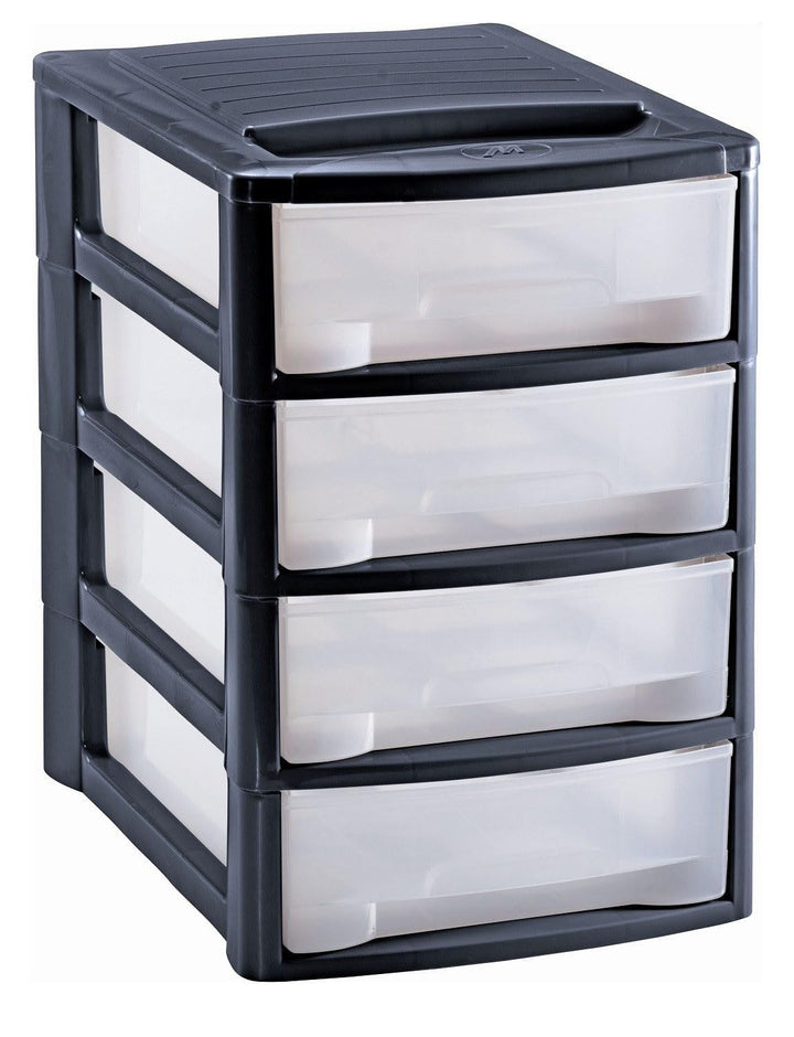 M home by Mazzei Mondex Schubladenbox DIN A4 Box mit 4 Schubladen aus Kunststoff PLS 6132 Organizer