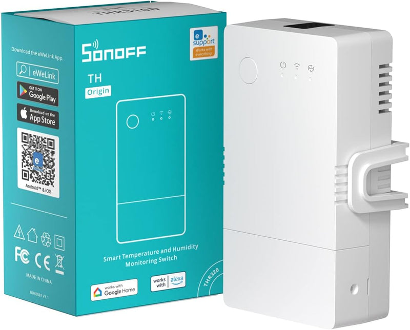 SONOFF THR320 Origin 20A Smart Schalter mit Temperatur und Luftfeuchtigkeit Überwachung Kompatibel m