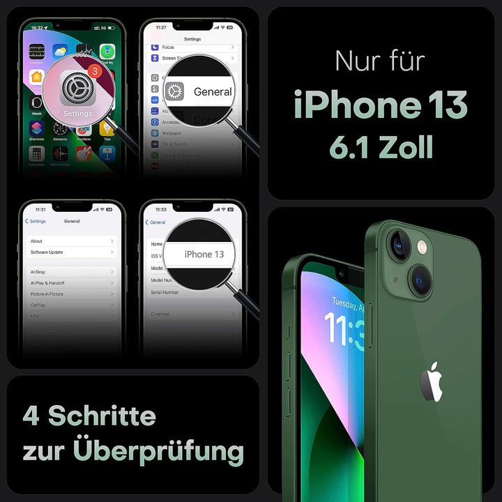 TOCOL 3 in 1 für iPhone 13 Hülle für MagSafe, Vollständiger Kameraschutz Stossfest Kratzfest Magneti