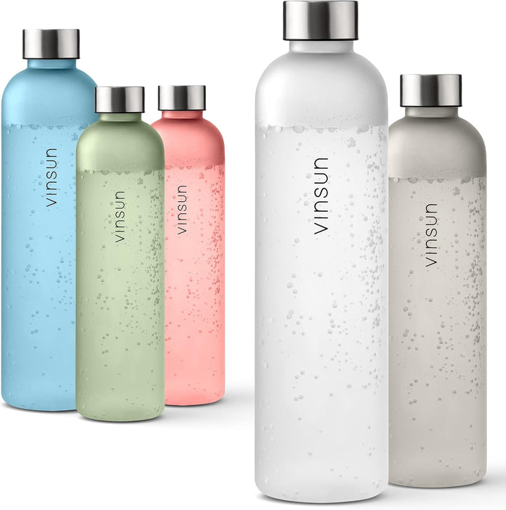 VINSUN Trinkflasche 650ml, 1000ml, 1500ml - auslaufsicher, Kohlensäure geeignet, BPA frei, Tritan -