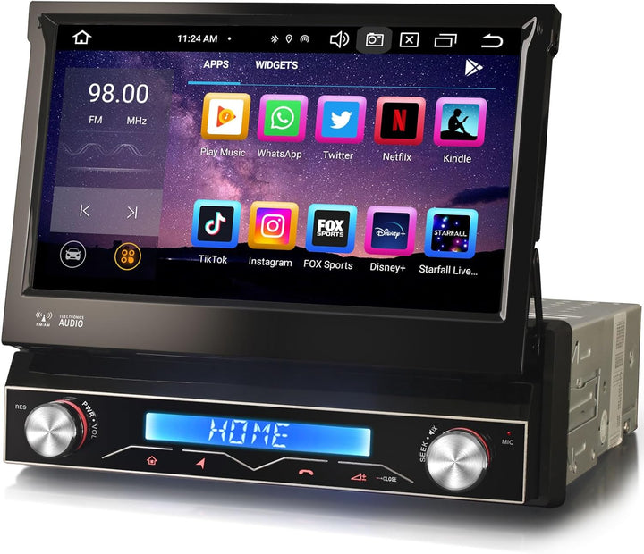 Erisin 8-Kern Android 14 1Din Universal GPS Navi Autoradio 7 Zoll HD IPS Touchscreen Integriertes Ka