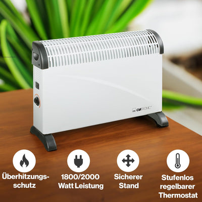 Clatronic® Konvektor-Heizung | Mobile Wärme für Zuhause | Elektroheizung mit 3 Heizstufen | Heizung