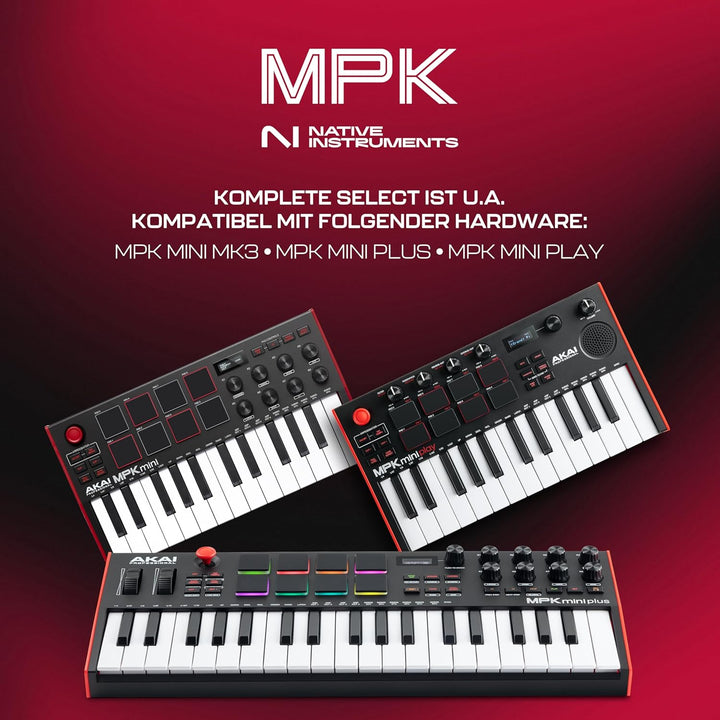 AKAI Professional MPK Mini Plus - 37-Tasten USB MIDI Keyboard Controller mit 8 RGB MPC Pads, Drehreg