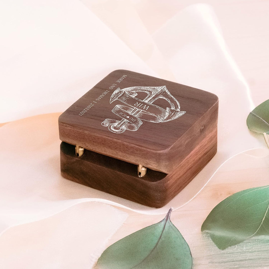Ringbox Hochzeit | Ringkästchen Holz | Ringschatulle Hochzeit | Ringkiste | Mr &amp; Ms l Standesamt | A
