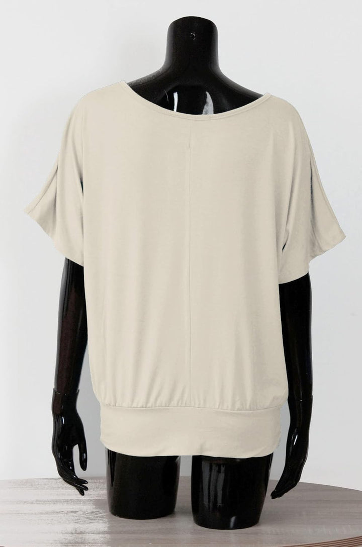 Van Der Rich ® - Oversize T-Shirt mit Fledermausärme - Damen Beige L, Beige L