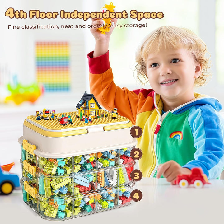 Aufbewahrungsbox für Legosteine, Aufbewahrungsbox für Bausteine, Sortierboxen für Legosteine, Kunsts