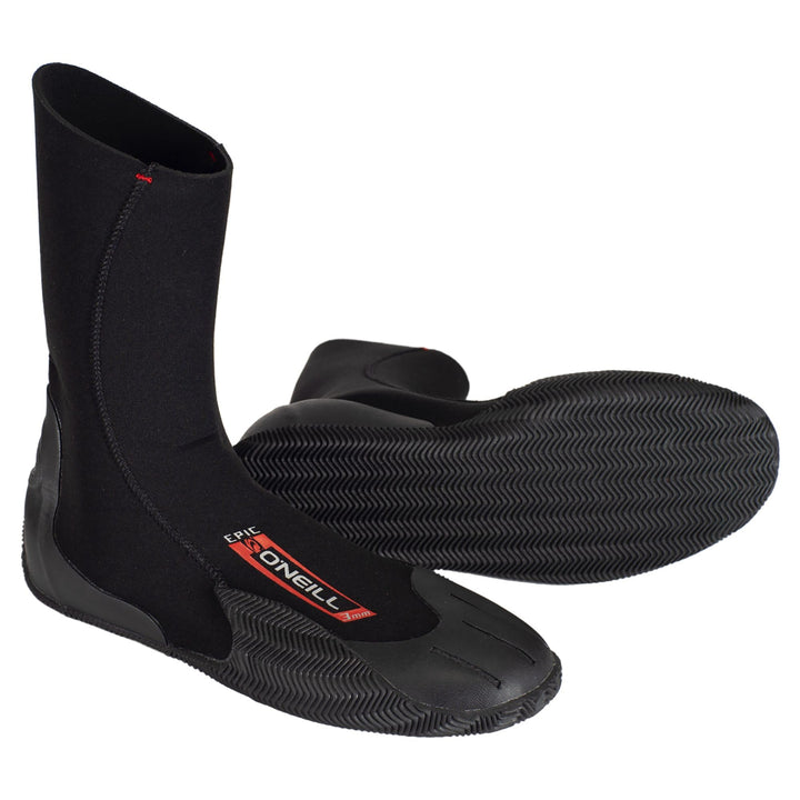 O';Neill Epic 3mm runden Zehen - Schwarz - Leicht - Unisex - Leichter Doppelschicht aus flüssigem Sc