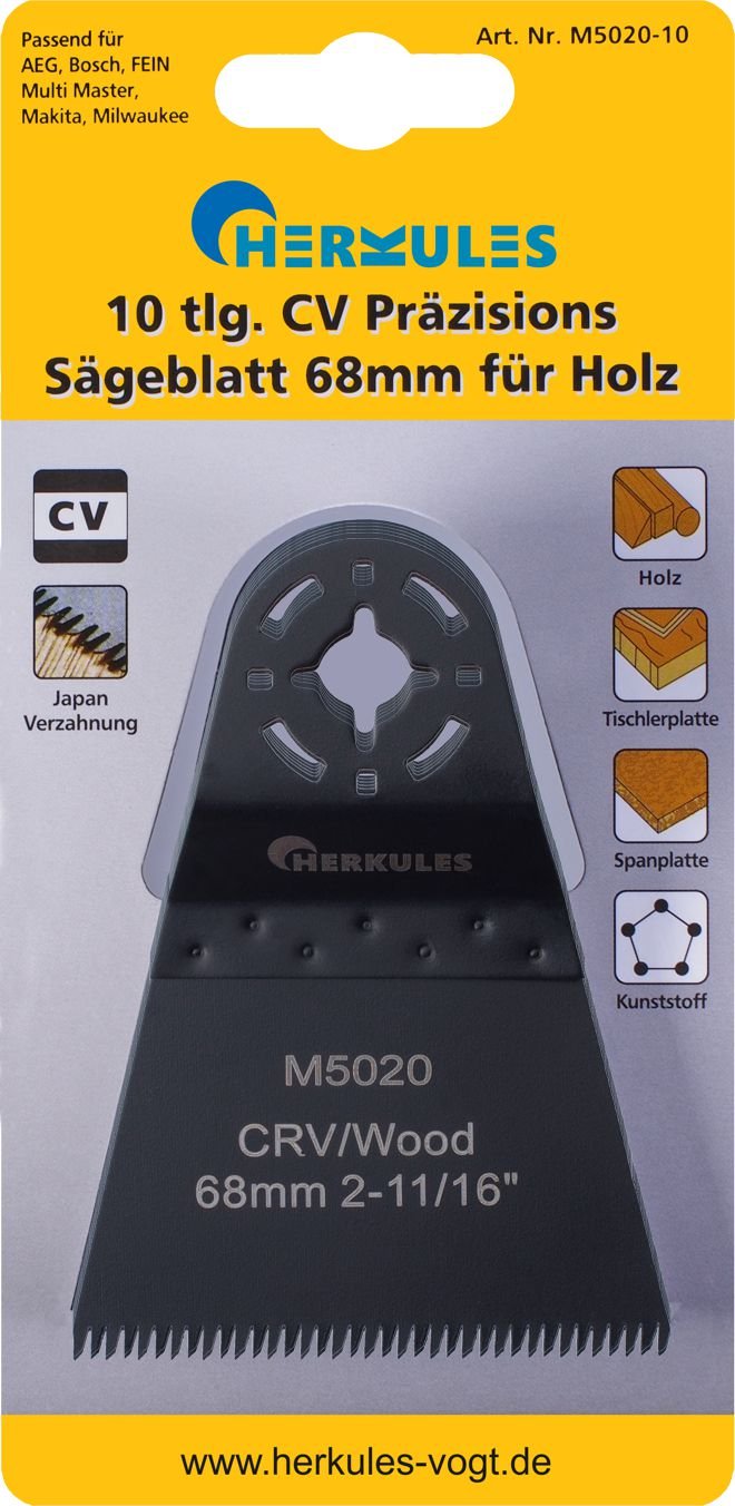 Herkules M5020-10 10-er Pack Japan Verzahnung CV Präzisions Sägebl. für Holz, für Multischleifer - M