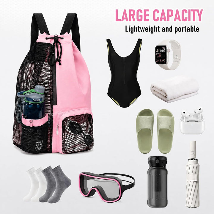 Schwimmbeutel Wasserdicht Kinder, Swimming Bag, Tasche Schwimmunterricht Kinder, Mesh Schwimmrucksac