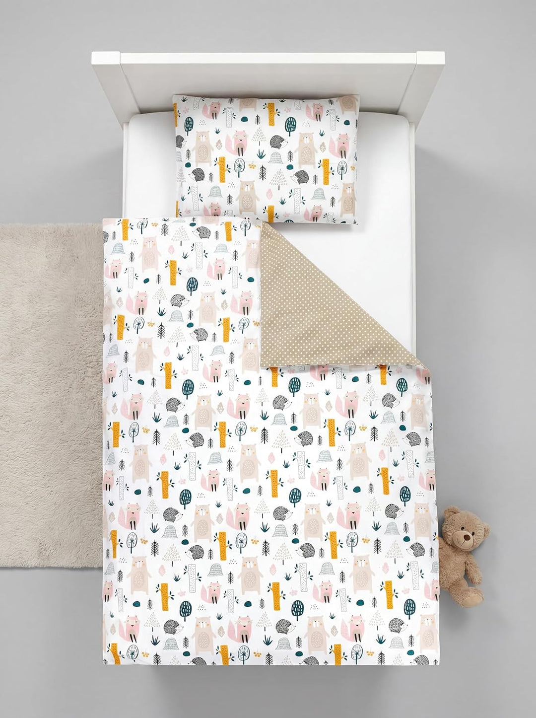 TupTam Kinder Bettwäsche Gemustert 2-Teilig Wendebettwäsche, Farbe: Waldtiere, Grösse: 135x100 cm 13