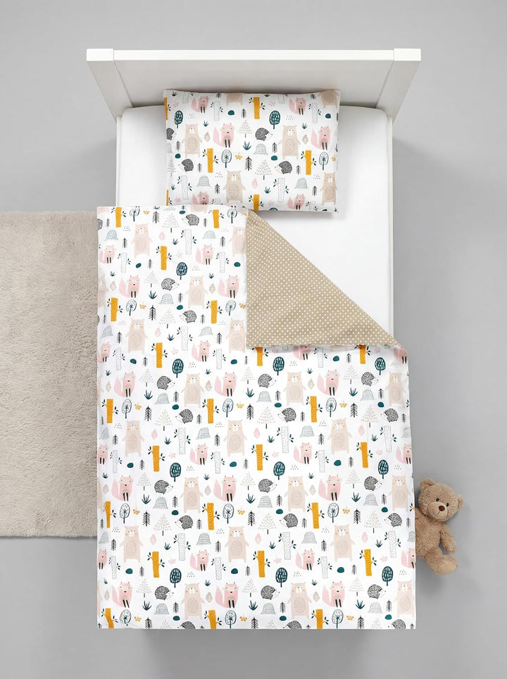 TupTam Kinder Bettwäsche Gemustert 2-Teilig Wendebettwäsche, Farbe: Waldtiere, Grösse: 135x100 cm 13