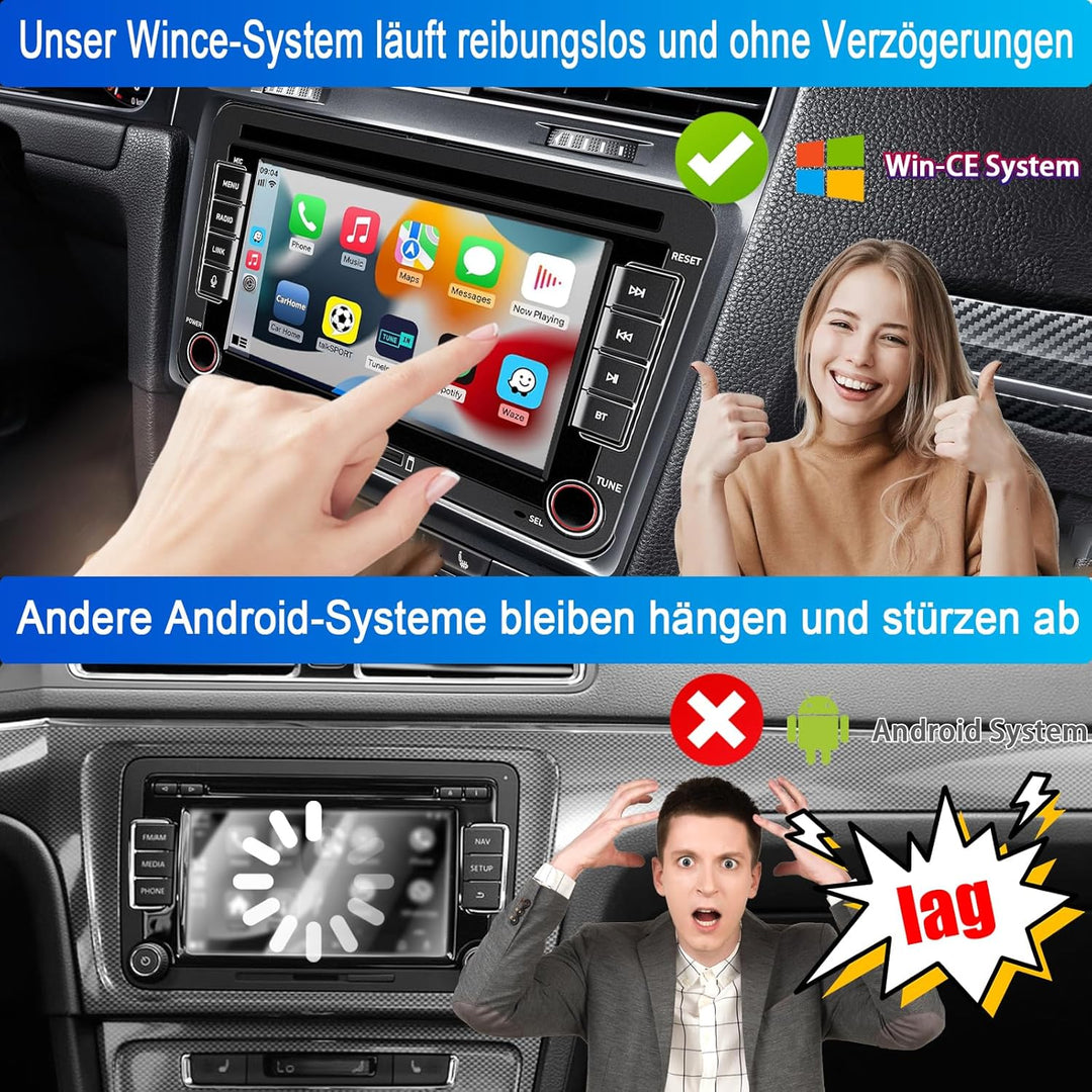 Autoradio für Golf 5 6 Passat Jetta Caddy Polo cc Tiguan EOS Touran T5 Scirocco Wireless Carplay & A