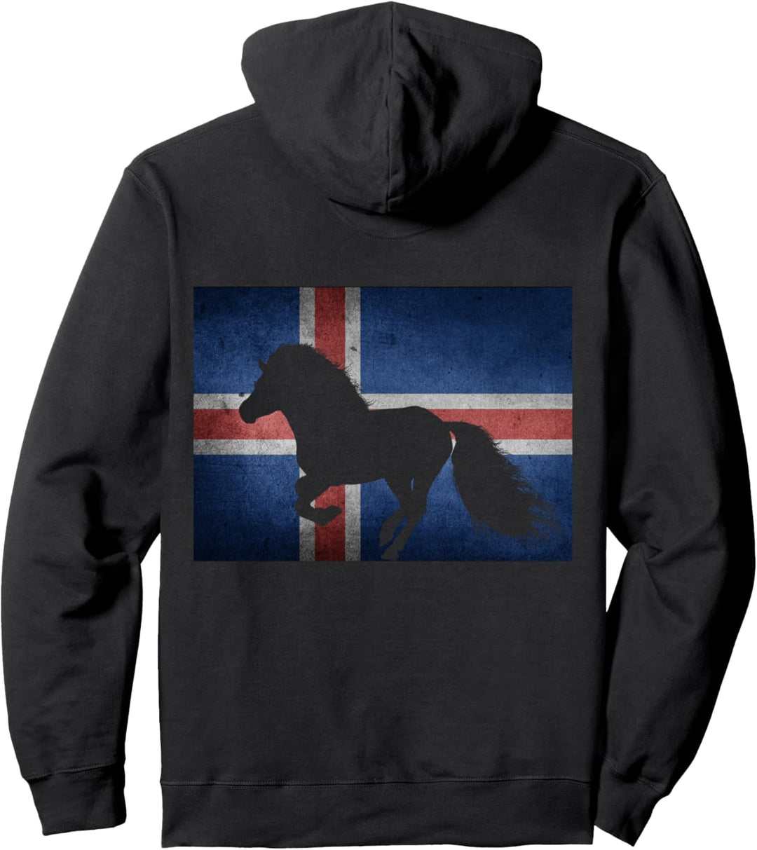 Islandpferd Icelandic Horse Islandflagge Reiten Pullover Hoodie