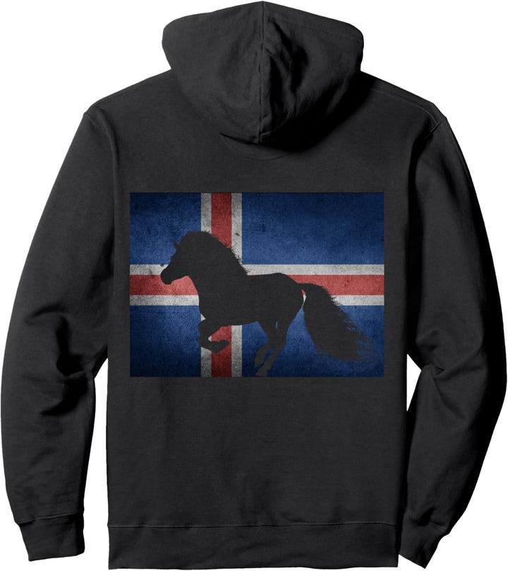 Islandpferd Icelandic Horse Islandflagge Reiten Pullover Hoodie
