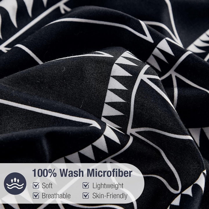 Lekesky Bettwäsche 220x200 3 teilig-Mikrofaser Bettbezug und Kopfkissenbezüge Set mit Schickem Gestr