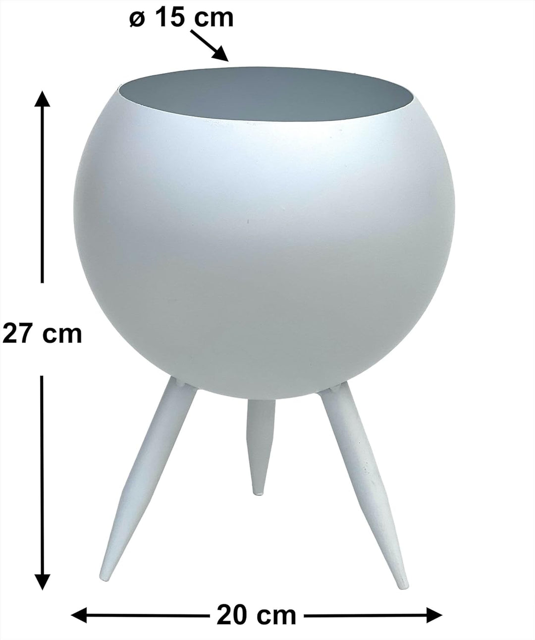 DanDiBo Blumenhocker Metall mit Topf Weiss 27 cm Blumenständer 96259 L Blumensäule Modern Pflanzenst