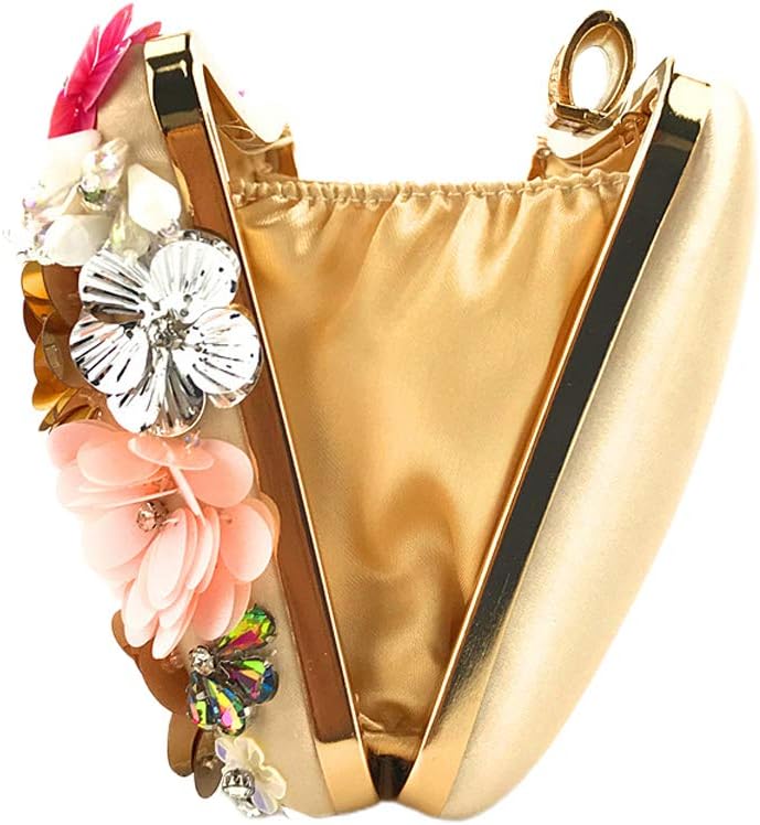 VALICLUD Bunte Pailletten Blume Abend Clutch Bag Floral Perlen Clutch Geldbörse Handtasche Kette Tas