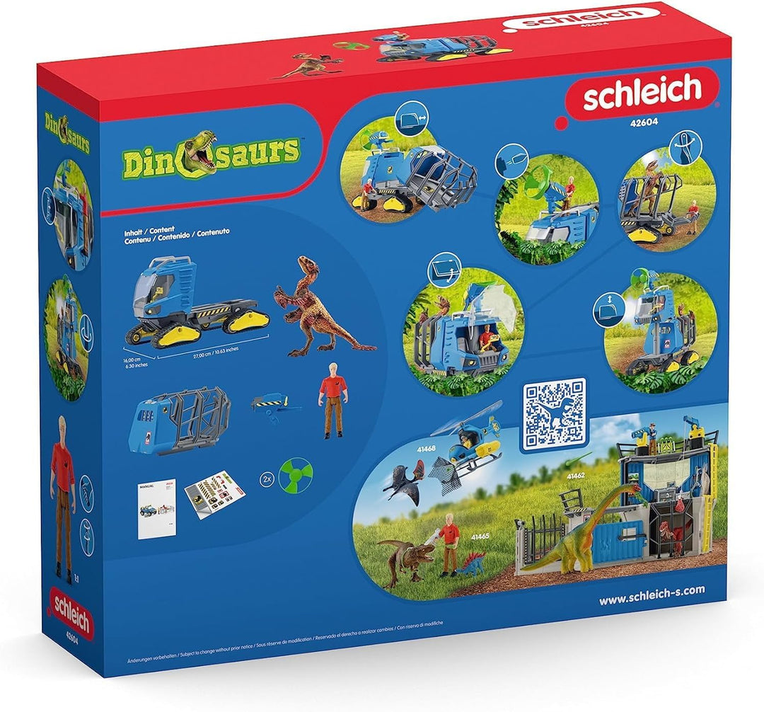 Schleich Dinosaurs | Track Vehicle 42604 | Set mit Figuren, vielen Funktionen und zahlreichem Zubehö
