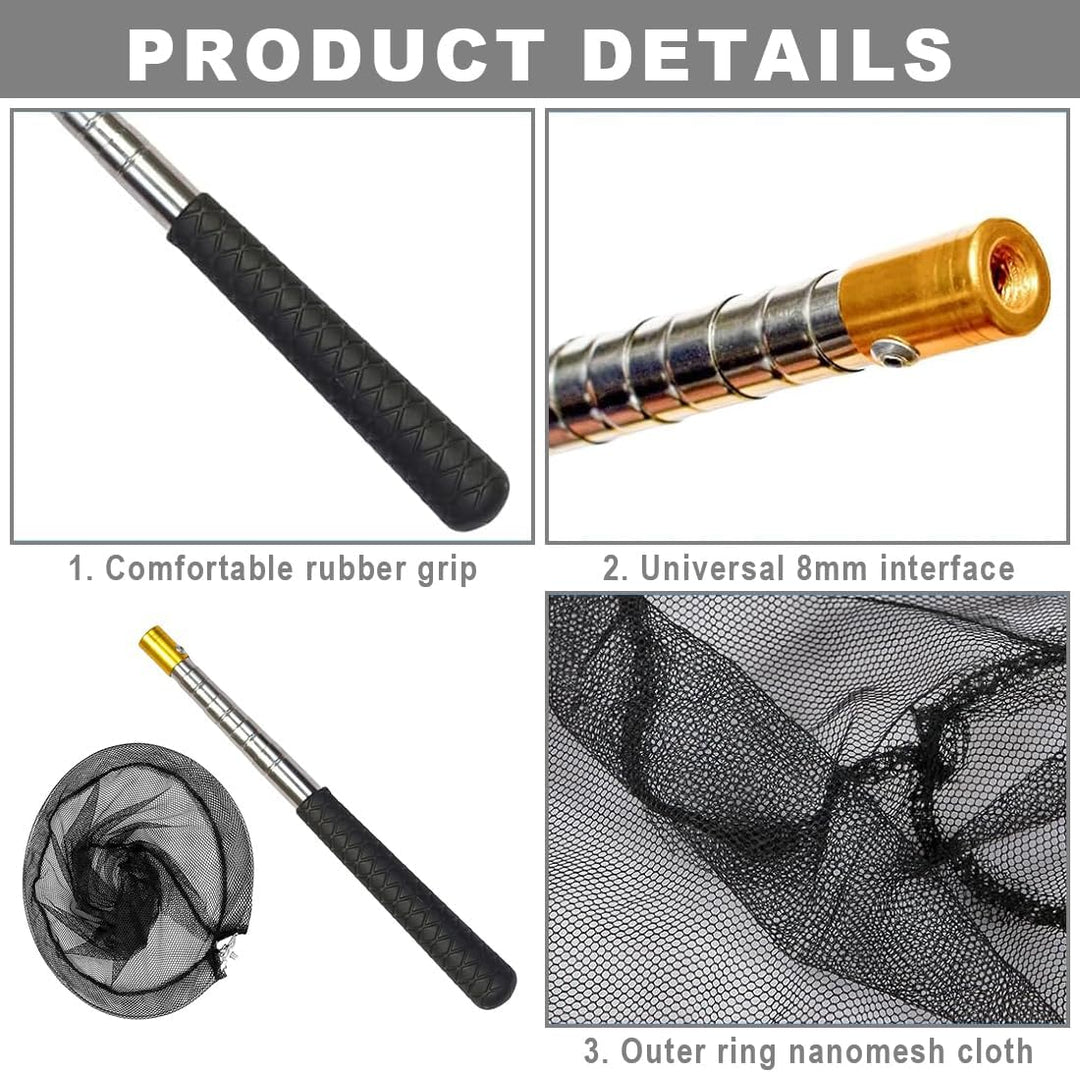 Schmetterlingsnetz und Fischkescher - 2er Set Teleskop Kescher aus Aluminium für Schmetterlinge, Vög