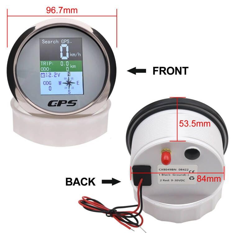 KAOLALI GPS Tachometer Geschwindigkeitsmesser Kilometerzähler 85 mm Rostfreie IP67 Wasserdichte Digi