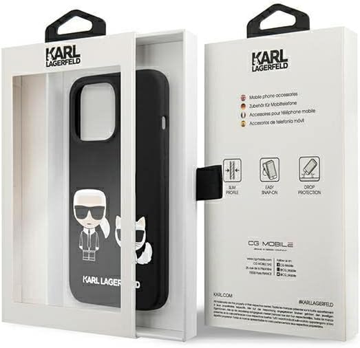 Karl Lagerfeld KLHMP13LSSKCK Hülle für iPhone 13 Pro / 13 6,1" schwarz Silicone Karl &amp; Choupette Mag