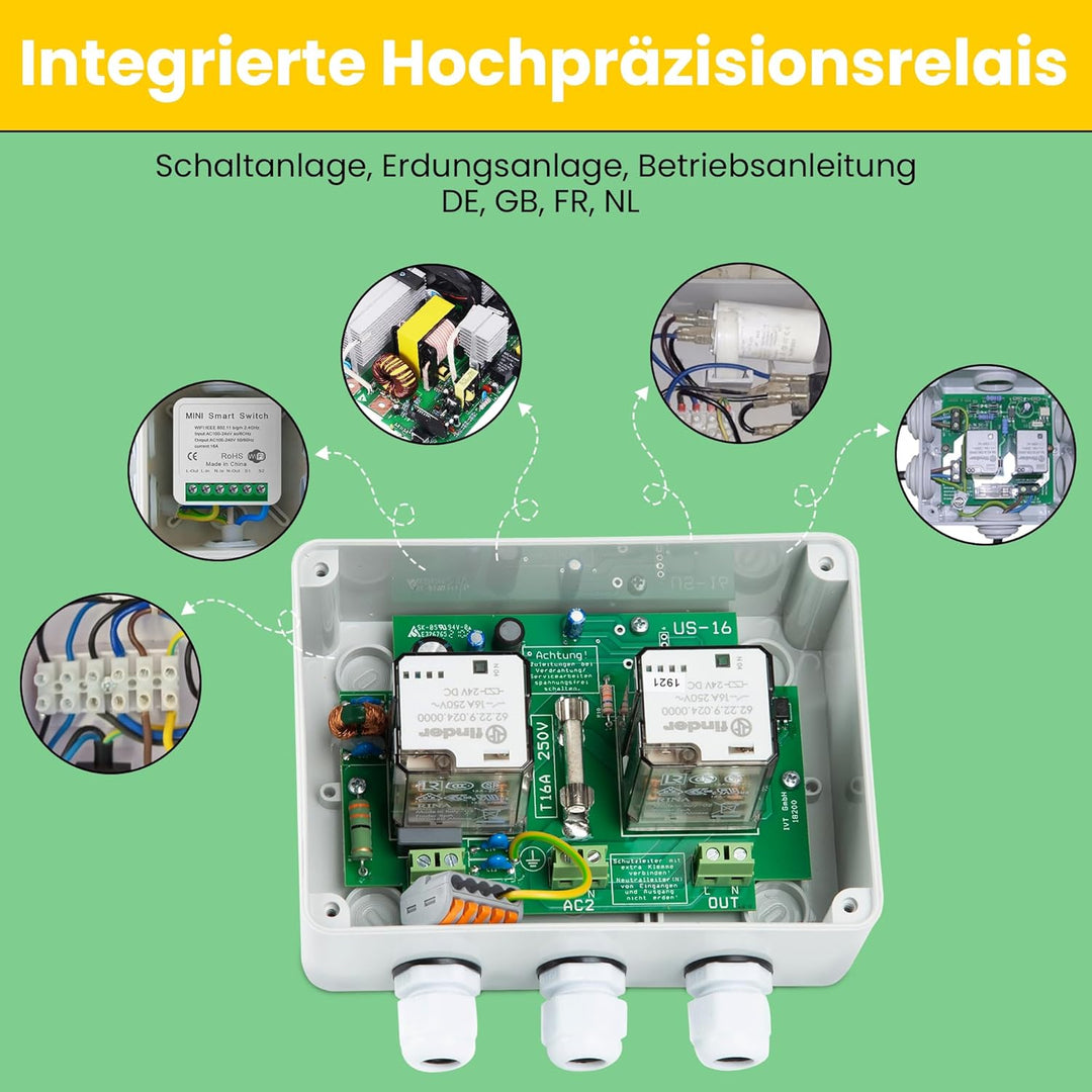 Offgridtec® Umschaltstation für Netzvorrangschaltung USV Betrieb US-16 230V 16A 3600W Single, Single