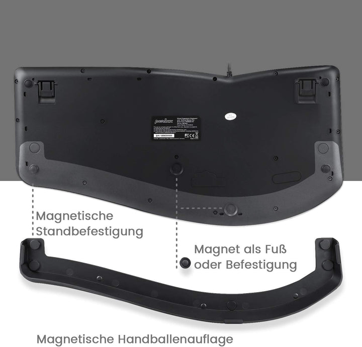 Perixx Periduo-505, Ergonomische Tastatur und Vertikale Maus Desktop Set, Geteiltes Tastenfeld, 4-We