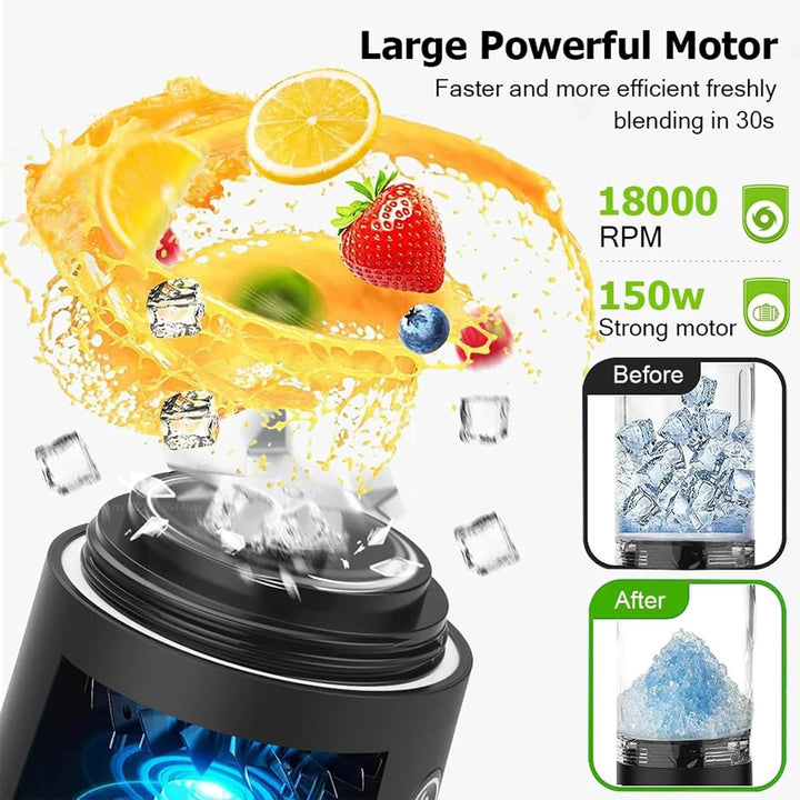 20oz Portable Blender, 240W USB Rechargeable Smoothie Blender with LED Display, Pulse & Blend Modes,