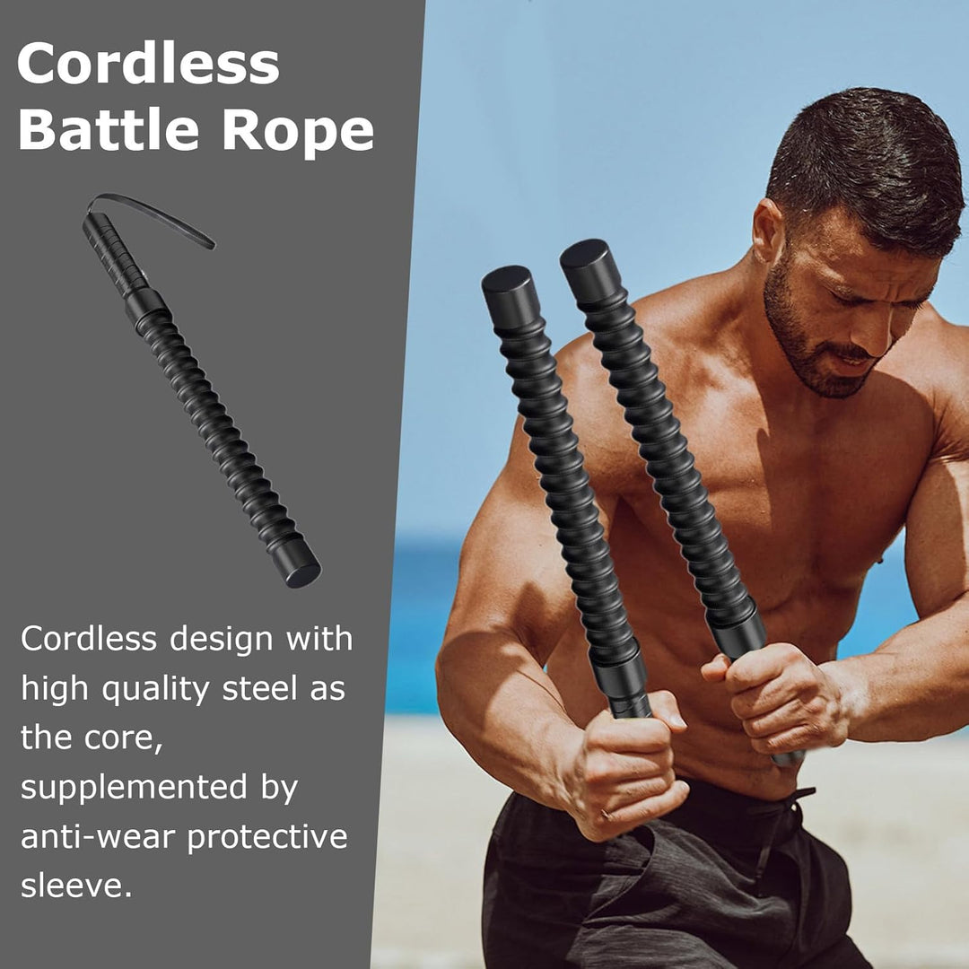 Kabellose Battle Ropes Tragbar, Cordless Battle Ropes Schwer & Robust, Portable Fitnessseil Mit Anti