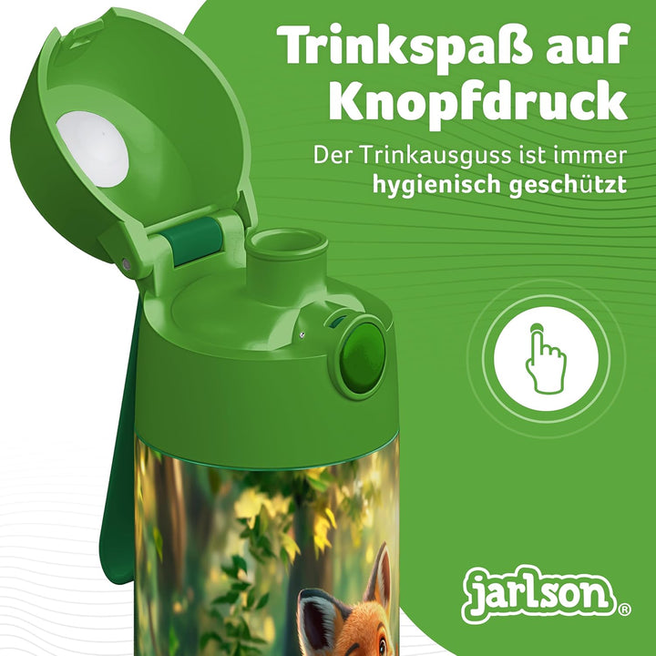 Jarlson® Trinkflasche Kinder Edelstahl MALI [THERMOSFLASCHE] - Kindertrinkflasche Auslaufsicher - Th