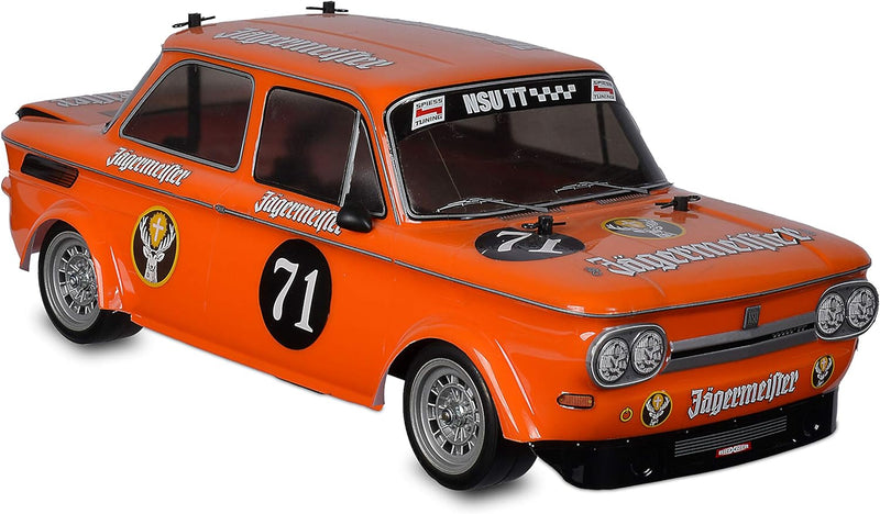 TAMIYA 58649 – 1:10 RC NSU TT Prinz Jägermeister M-05, ferngesteuertes Auto,Modellbau,Bausatz,Hobby,