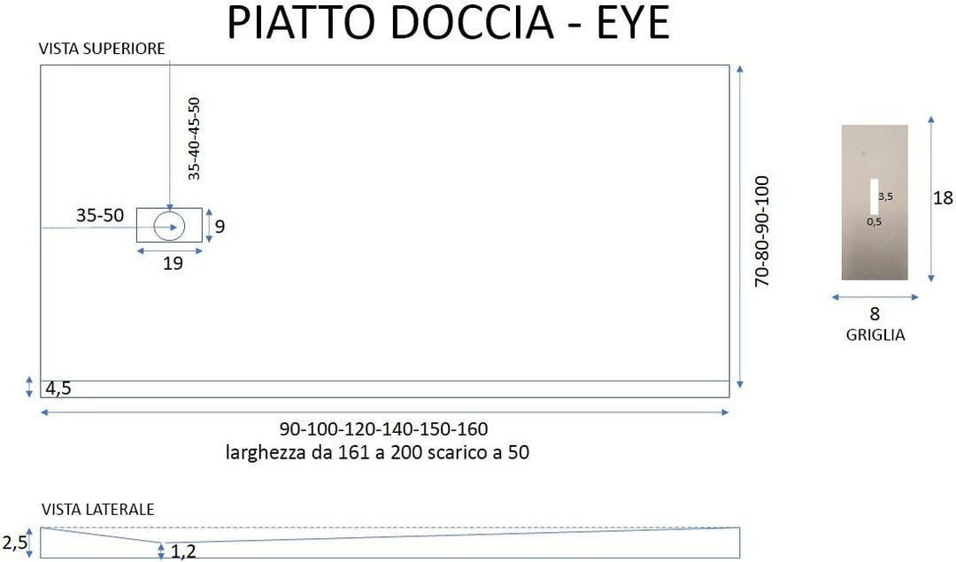 OLIMPO DOCCE - Duschtasse aus Marmorharz, Creme, Steinoptik, MAKA - 80 x 140 cm 140x80, 140x80