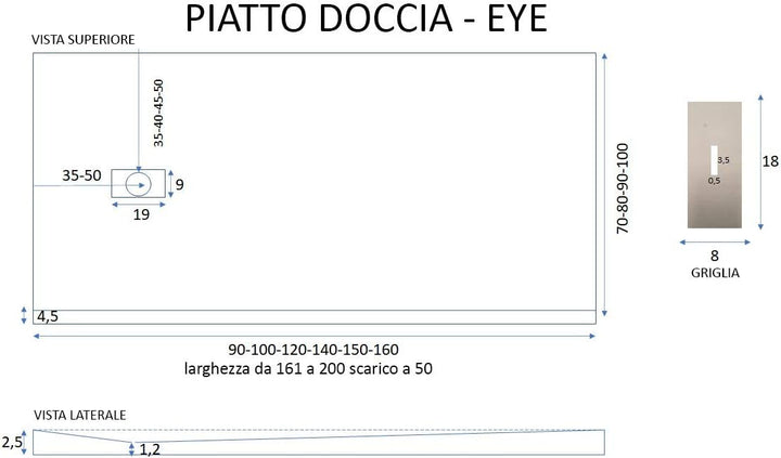 OLIMPO DOCCE - Duschtasse aus Marmorharz, Creme, Steinoptik, MAKA - 80 x 140 cm 140x80, 140x80