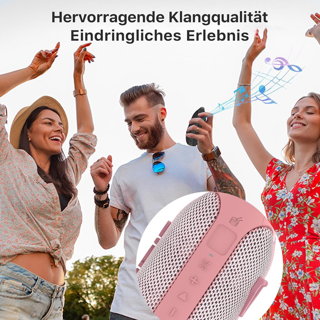 NOBIS Clip N1 Tragbarer Bluetooth Lautsprecher mit App, Beat-Modus, bis zu 24 Stunden Spielzeit, IP6