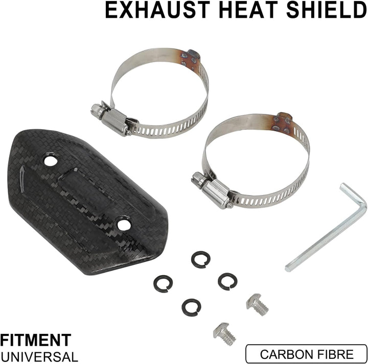Motorrad-Auspuff-Hitzeschild aus echter Kohlefaser, für Motorräder, mittlere Auspuffrohre, Schutz, u