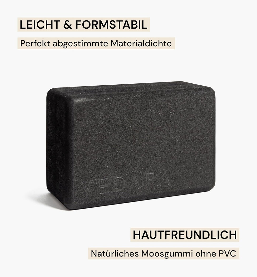 VEDARA® Yogablock EVA - Leicht und Formstabil - Yogaklotz aus Moosgummi - EVA Block für Yoga, Pilate