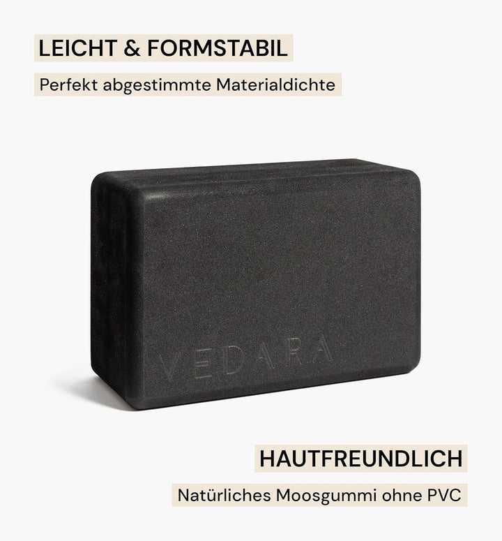 VEDARA® Yogablock EVA - Leicht und Formstabil - Yogaklotz aus Moosgummi - EVA Block für Yoga, Pilate
